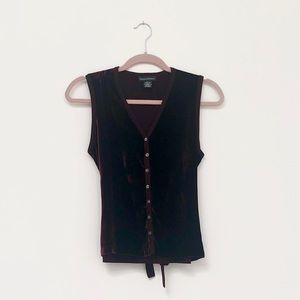Banana Republic Burgundy Velvet Sweater Vest / S